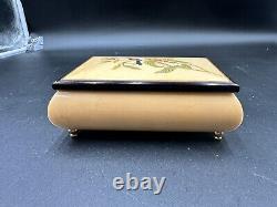 Reuge Handcrafted Ivory Music Box with Bird & Flower Inlay Music Of The Night