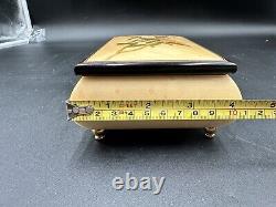 Reuge Handcrafted Ivory Music Box with Bird & Flower Inlay Music Of The Night