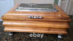 Reuge Handmade Cigarette Box Inlaid Music Box Wooden Vintage Cigarette Holder