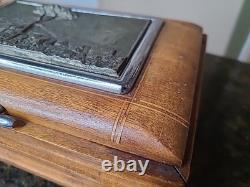 Reuge Handmade Cigarette Box Inlaid Music Box Wooden Vintage Cigarette Holder