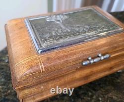 Reuge Handmade Cigarette Box Inlaid Music Box Wooden Vintage Cigarette Holder