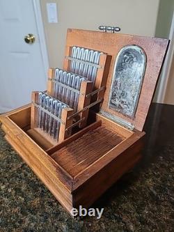 Reuge Handmade Cigarette Box Inlaid Music Box Wooden Vintage Cigarette Holder