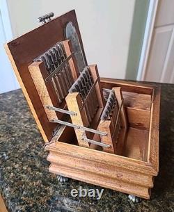 Reuge Handmade Cigarette Box Inlaid Music Box Wooden Vintage Cigarette Holder