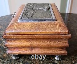 Reuge Handmade Cigarette Box Inlaid Music Box Wooden Vintage Cigarette Holder