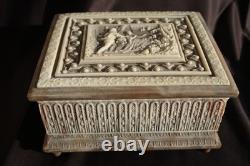 Reuge Incolay Music Box Stone Jewelry Vintage Sleeping Beauty Once Upon A Dream