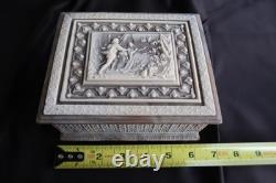 Reuge Incolay Music Box Stone Jewelry Vintage Sleeping Beauty Once Upon A Dream