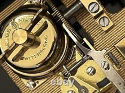 Reuge Inlaid Case 72 Valve/key, 5 Cylinder 15 Songs Music Box Interchange in box