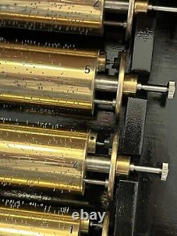 Reuge Inlaid Case 72 Valve/key, 5 Cylinder 15 Songs Music Box Interchange in box