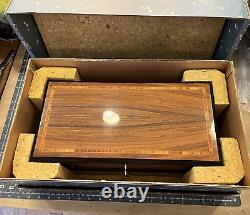 Reuge Inlaid Case 72 Valve/key, 5 Cylinder 15 Songs Music Box Interchange in box