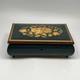 Reuge Inlaid Floral Jewelry Music Box Green Rectangle Italy Song Yesterday