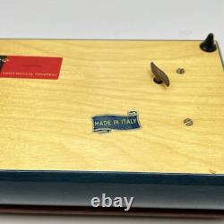 Reuge Inlaid Floral Jewelry Music Box Green Rectangle Italy Song Yesterday