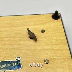 Reuge Inlaid Floral Jewelry Music Box Green Rectangle Italy Song Yesterday
