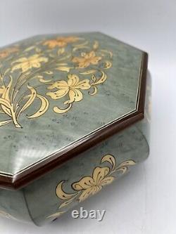 Reuge Inlaid Music Jewelry Box Large 10.5 Octagon Edelweiss Song VIDEO