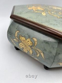 Reuge Inlaid Music Jewelry Box Large 10.5 Octagon Edelweiss Song VIDEO