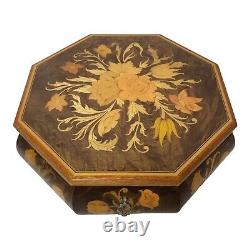 Reuge Inlaid Music Large Octagonal Jewelry Box Plays Love Me Tender ITALY