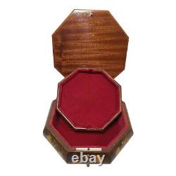 Reuge Inlaid Music Large Octagonal Jewelry Box Plays Love Me Tender ITALY