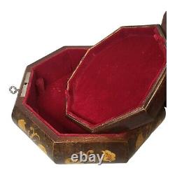 Reuge Inlaid Music Large Octagonal Jewelry Box Plays Love Me Tender ITALY