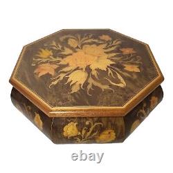 Reuge Inlaid Music Large Octagonal Jewelry Box Plays Love Me Tender ITALY