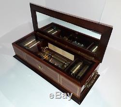 Reuge Interchangeable Swiss Music Box with 5 Cylinders Beautiful (Watch Video)