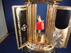 Reuge Italian Gold Leaf Flaming Chariot Ballerina Lipstick Carousel Music Box