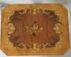 Reuge Italian Marquetry Inlaid Wood Floral Jewelry Music Box Accent Table