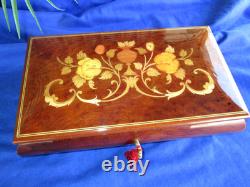 Reuge Italian VALENTINES Inlay Floral Jewelry Box Swiss New York! New York