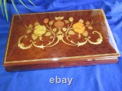 Reuge Italian VALENTINES Inlay Floral Jewelry Box Swiss New York! New York