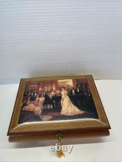 Reuge Italy Music Jewelry Box & Key 1994 Alan Maley / plays till the end Time