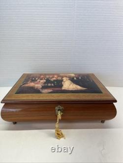 Reuge Italy Music Jewelry Box & Key 1994 Alan Maley / plays till the end Time