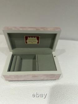 Reuge Jewelry Music Box Pink Mother of Pearl Shell Brass Feet 6.75 x 3.5 x 2.5