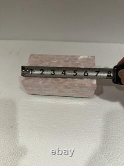 Reuge Jewelry Music Box Pink Mother of Pearl Shell Brass Feet 6.75 x 3.5 x 2.5