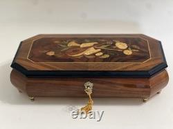 Reuge Large Music Jewelry Box WithKey 1.36 Note MVT- Waltz of the Flowers