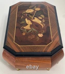 Reuge Large Music Jewelry Box WithKey 1.36 Note MVT- Waltz of the Flowers