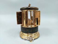 Reuge Leather Lipstick Carousel Music Box Made in Italy