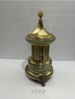 Reuge Lipstick Cigarette Holder Marble Italy Movement Music Box With Swan
