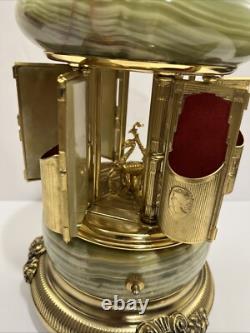 Reuge Lipstick Cigarette Holder Marble Italy Movement Music Box With Swan