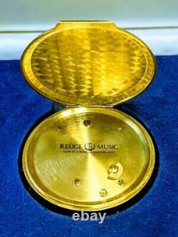Reuge Luge Pocket Watch Music Box Cylinder Manual Winding Switzerland Mechanical