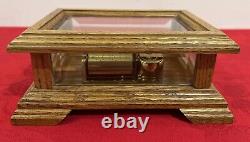 Reuge Memory Music Box, Wooden & Crystal Glass Case. Works