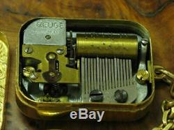 Reuge Miniature Music Box with Cylinder Musical Mechanism/Gold Plated/49,6g