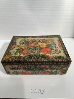 Reuge Music Box 18 Note Floral Glossy Finish Plays Memory