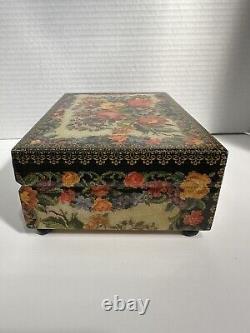 Reuge Music Box 18 Note Floral Glossy Finish Plays Memory