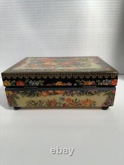 Reuge Music Box 18 Note Floral Glossy Finish Plays Memory