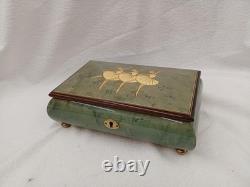 Reuge Music Box/18 note Song BALLERINA GIRL (Lionel Richie)Back Cracked Used