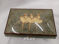 Reuge Music Box/18 note Song BALLERINA GIRL (Lionel Richie)Back Cracked Used