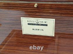 Reuge Music Box/18 note Song BALLERINA GIRL (Lionel Richie)Back Cracked Used