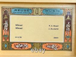 Reuge Music Box 2 Minuets Mozart & Boccherini CH 2/28-22801 PRISTINE! SEE VIDEO