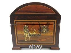 Reuge Music Box 2 Songs With Key Swiss Wooden Jewelry Box