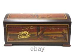 Reuge Music Box 2 Songs With Key Swiss Wooden Jewelry Box