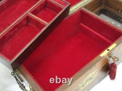 Reuge Music Box 2 Songs With Key Swiss Wooden Jewelry Box