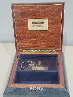 Reuge Music Box 6527 Anchors Aweigh Swiss Movement Cobalt Blue Works